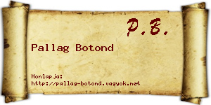 Pallag Botond névjegykártya